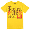 Yellow Sneakers DopeSkill Gold T-Shirt Protect Me From Evil Graphic Streetwear