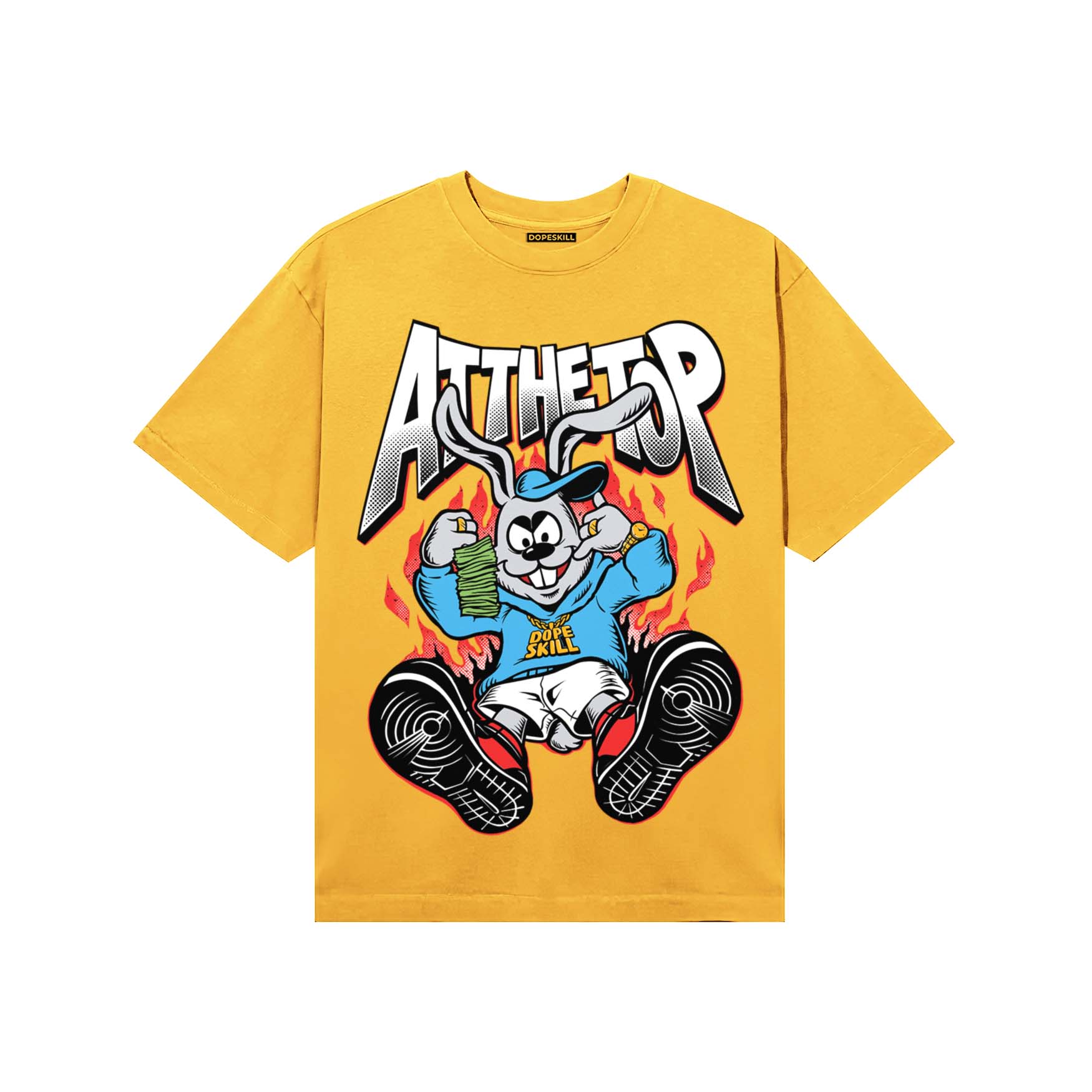 Yellow Sneakers DopeSkill T-Shirt At The Top Graphic Streetwear - Gold