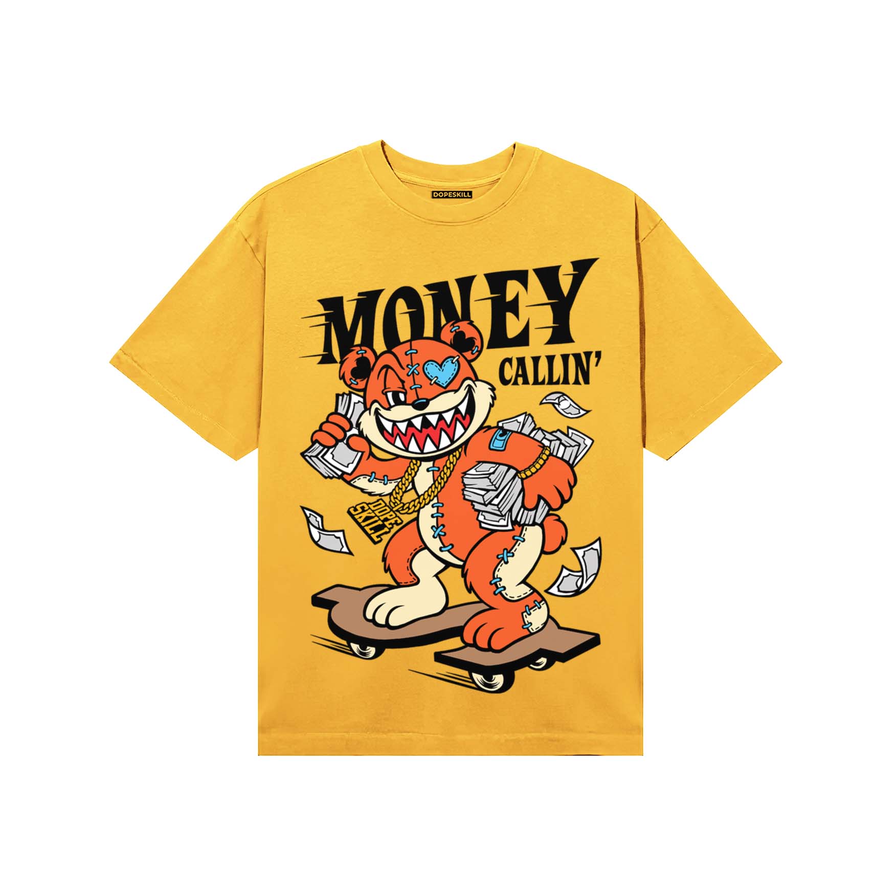 Yellow Sneakers DopeSkill T-Shirt Money Callin' Graphic Streetwear - Gold
