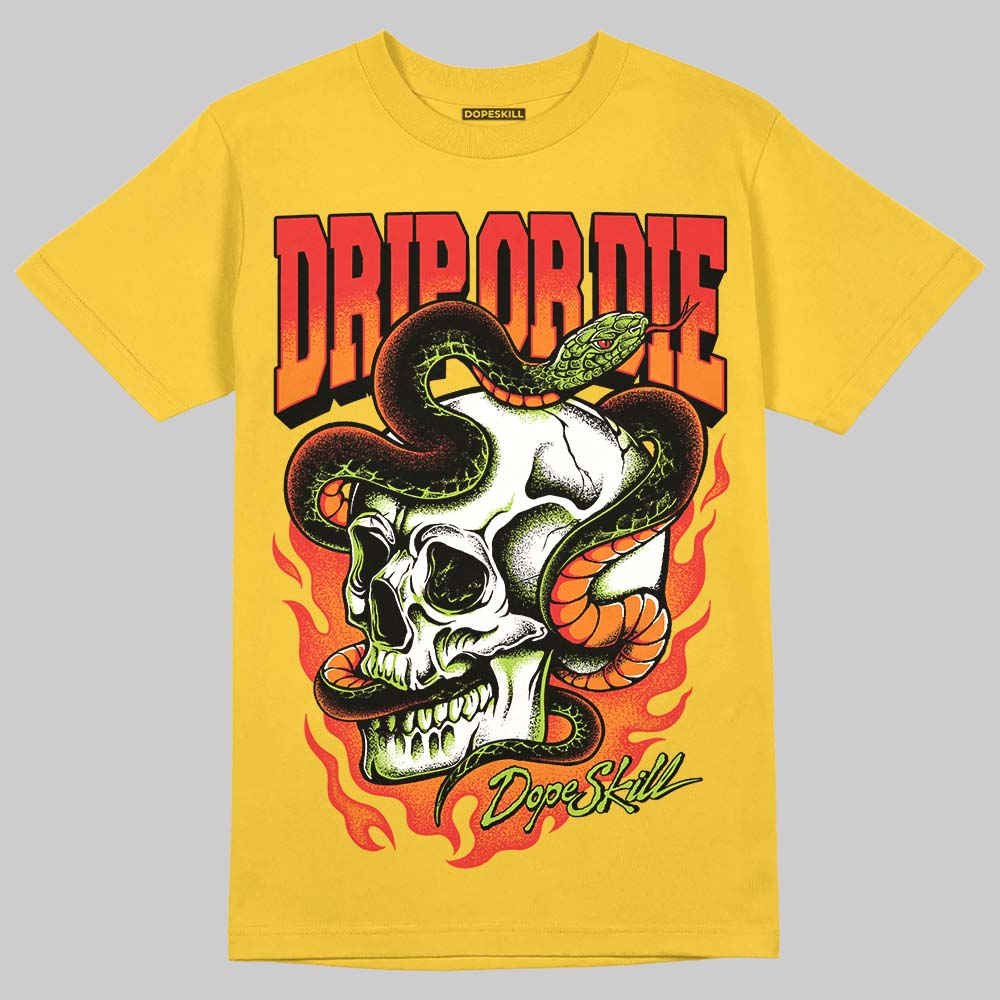 Yellow Sneakers DopeSkill T-Shirt Drip or Die Graphic Streetwear - Gold