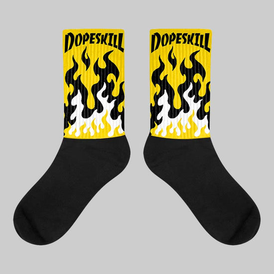 Jordan 6 “Yellow Ochre” DopeSkill Sublimated Socks FIRE Graphic Streetwear