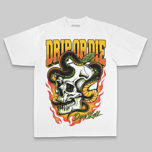 Yellow Oversize Print Drip or Die DopeSkill Graphic Premium T-shirt Streetwear - White