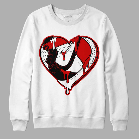 Jordan 1 Retro Low "Black Toe" DopeSkill Sweatshirt Heart Jordan 1 Graphic Streetwear - White