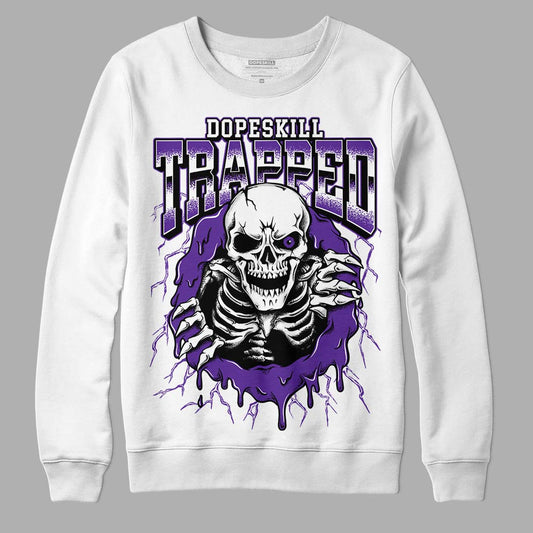 PURPLE Sneakers DopeSkill Sweatshirt Trapped Halloween Graphic Streetwear - White