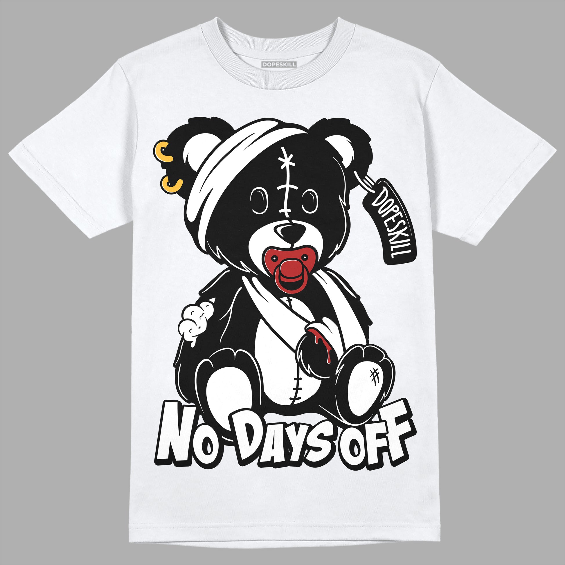 Jordan 14 "Black/White" DopeSkill T-Shirt Hurt Bear Graphic Streetwear - White