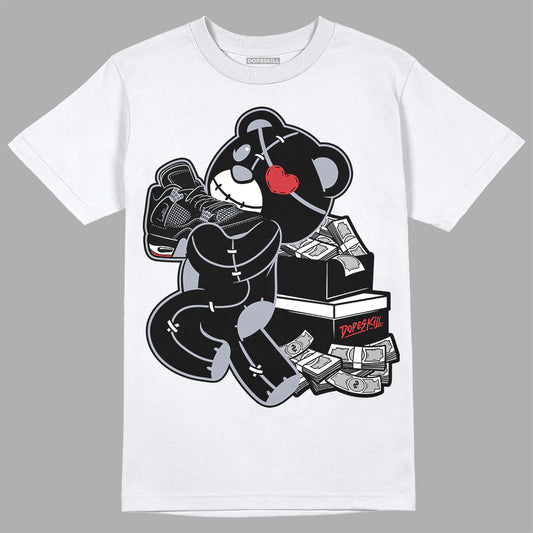 Jordan 4 “Bred Reimagined” DopeSkill T-Shirt Bear Steals Sneaker Graphic Streetwear - White