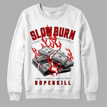 Jordan 1 Retro Low "Black Toe" DopeSkill Sweatshirt Slow Burn Graphic Streetwear - White