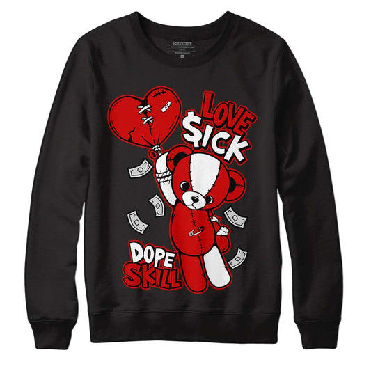 Jordan 1 Retro Low "Black Toe" DopeSkill Sweatshirt Love Sick Graphic Streetwear - Black