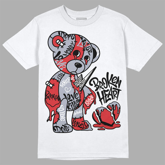 Jordan 4 “Bred Reimagined” DopeSkill T-Shirt Broken Heart Graphic Streetwear - White 