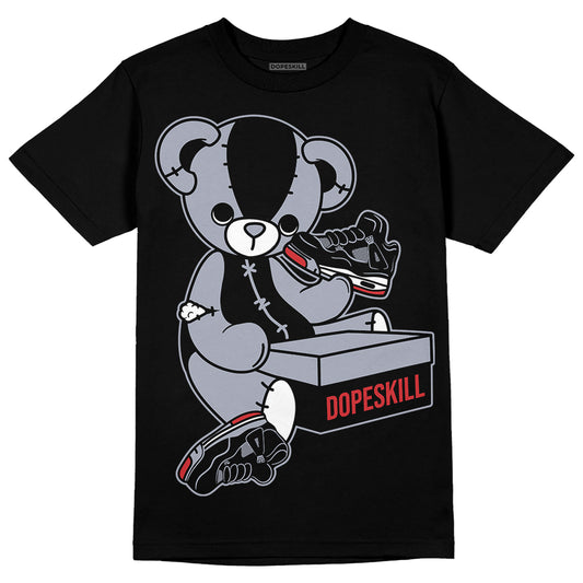 Jordan 4 “Bred Reimagined” DopeSkill T-Shirt Sneakerhead BEAR Graphic Streetwear - Black