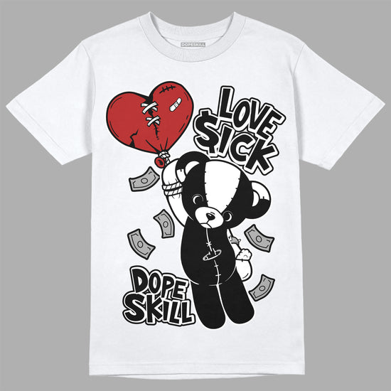 Jordan 14 "Black/White" DopeSkill T-Shirt Love Sick Graphic Streetwear - White