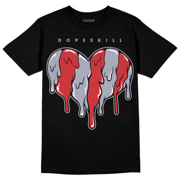 Jordan 4 “Bred Reimagined” DopeSkill T-Shirt Slime Drip Heart Graphic Streetwear - Black