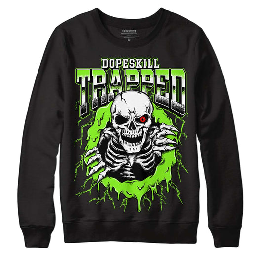 Neon Green Sneakers DopeSkill Sweatshirt Trapped Halloween Graphic Streetwear - Black