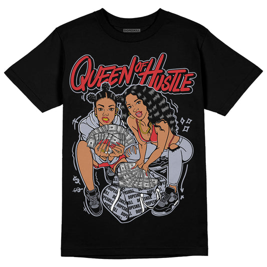 Jordan 4 “Bred Reimagined” DopeSkill T-Shirt Queen Of Hustle Graphic Streetwear - Black