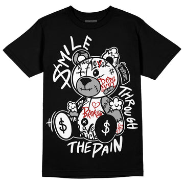 Jordan 14 "Black/White" DopeSkill T-Shirt Smile Through The Pain Graphic Streetwear - Black