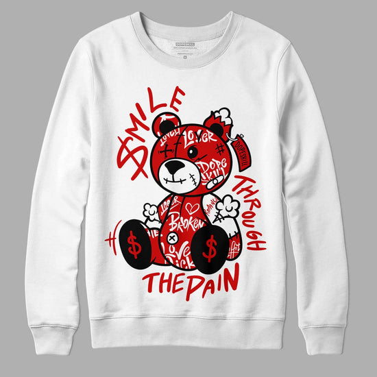 Jordan 1 Retro Low "Black Toe" DopeSkill Sweatshirt Smile Through The Pain Graphic Streetwear - White 