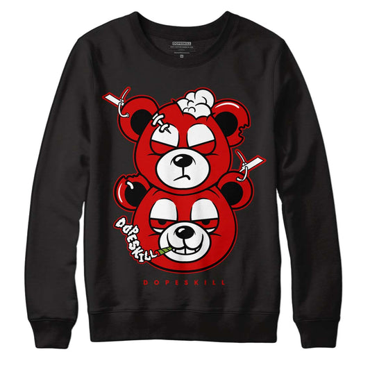 Jordan 1 Retro Low "Black Toe" DopeSkill Sweatshirt New Double Bear Graphic Streetwear - Black