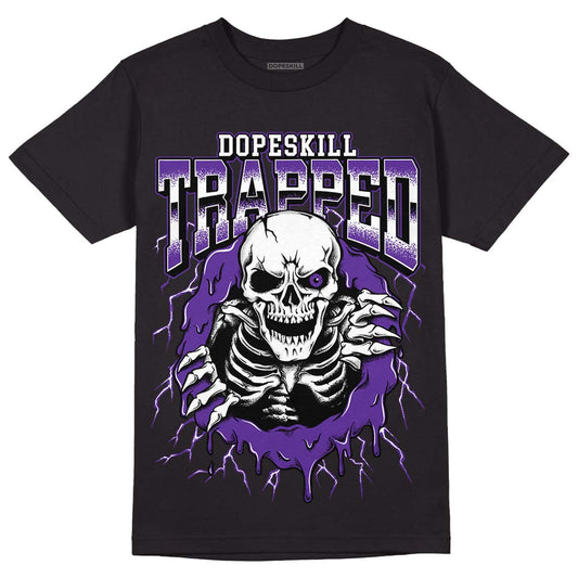 PURPLE Sneakers DopeSkill T-Shirt Trapped Halloween Graphic Streetwear - Black