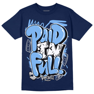 Jordan 5 Midnight Navy DopeSkill Navy T-Shirt New Paid In Full Graphic Streetwear