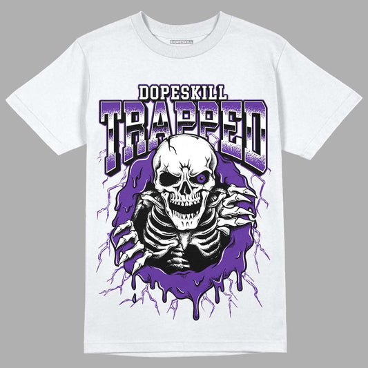 PURPLE Sneakers DopeSkill T-Shirt Trapped Halloween Graphic Streetwear - White