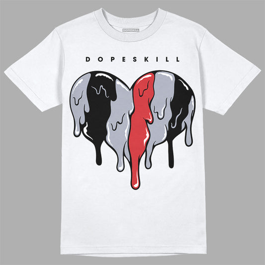 Jordan 4 “Bred Reimagined” DopeSkill T-Shirt Slime Drip Heart Graphic Streetwear - White 