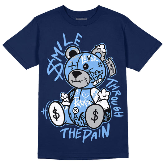 Jordan 5 Midnight Navy DopeSkill Navy T-Shirt Smile Through The Pain Graphic Streetwear