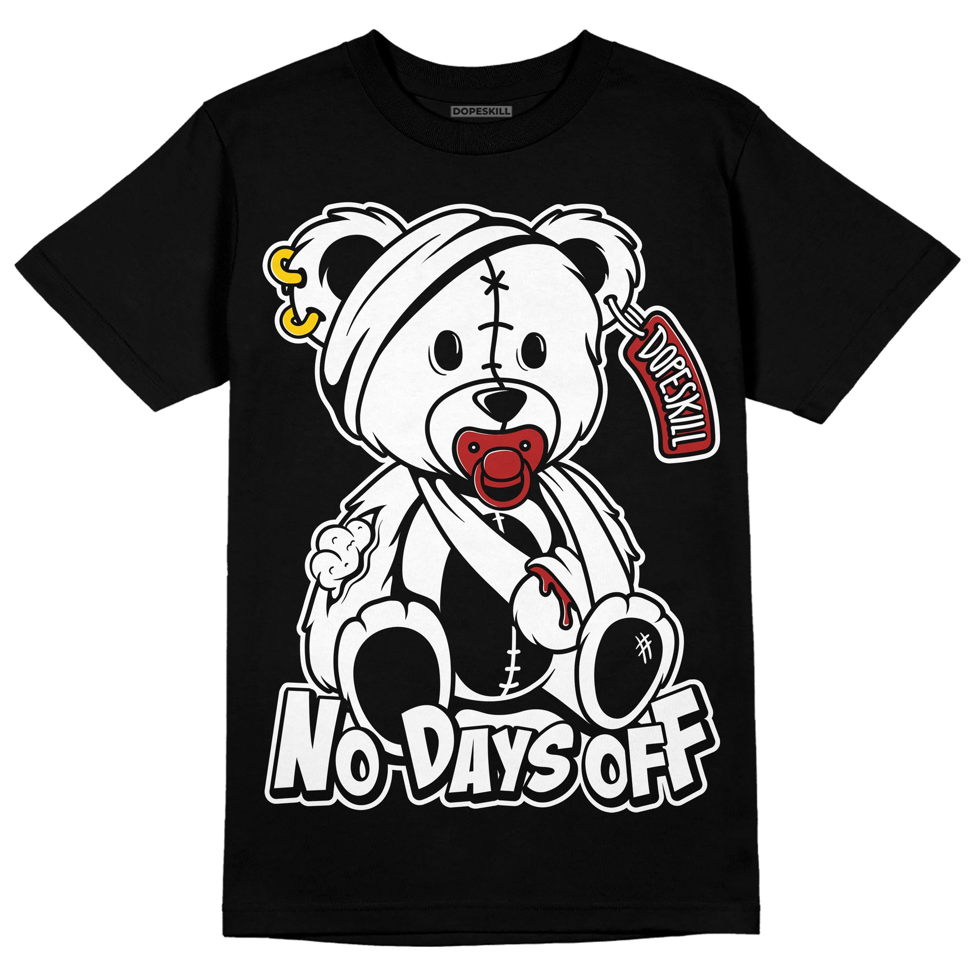 Jordan 14 "Black/White" DopeSkill T-Shirt Hurt Bear Graphic Streetwear - Black