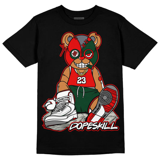 Jordan 2 White Fire Red DopeSkill T-Shirt Greatest Graphic Streetwear - Black