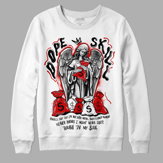 Jordan 1 Retro Low "Black Toe" DopeSkill Sweatshirt Angels Graphic Streetwear - WHite