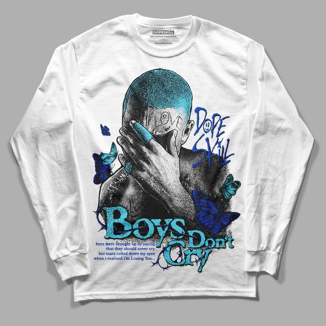 Dunk Low Argon DopeSkill Long Sleeve T-Shirt Boys Don't Cry Graphic Streetwear - White