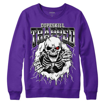 PURPLE Sneakers DopeSkill Purple Sweatshirt Trapped Halloween Graphic Streetwear