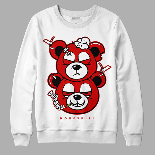 Jordan 1 Retro Low "Black Toe" DopeSkill Sweatshirt New Double Bear Graphic Streetwear - White