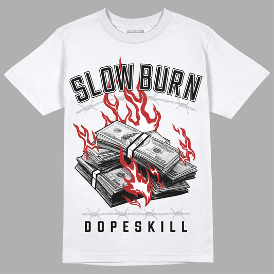 Jordan 14 "Black/White" DopeSkill T-Shirt Slow Burn Graphic Streetwear - White