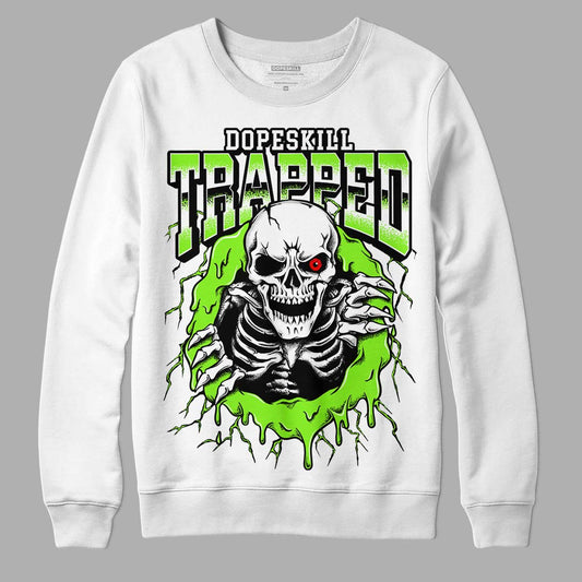 Neon Green Sneakers DopeSkill Sweatshirt Trapped Halloween Graphic Streetwear - White
