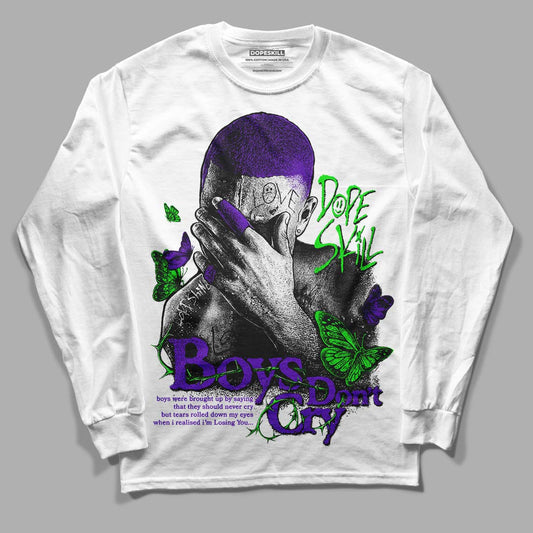 Jordan 13 Court Purple DopeSkill Long Sleeve T-Shirt Boys Don't Cry Graphic Streetwear - White