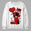 Jordan 1 Retro Low "Black Toe" DopeSkill Sweatshirt Love Sick Graphic Streetwear - White