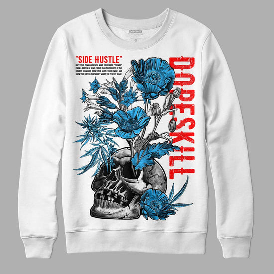 Jordan 1 High Retro OG “University Blue” DopeSkill Sweatshirt Side Hustle Graphic Streetwear - White