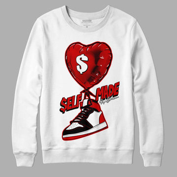 Jordan 1 Retro Low "Black Toe" DopeSkill Sweatshirt Self Made Graphic Streetwear - White