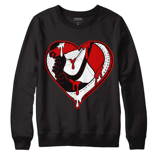 Jordan 1 Retro Low "Black Toe" DopeSkill Sweatshirt Heart Jordan 1 Graphic Streetwear - Black