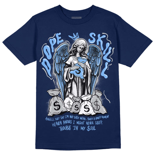 Jordan 5 Midnight Navy DopeSkill Navy T-Shirt Angels Graphic Streetwear