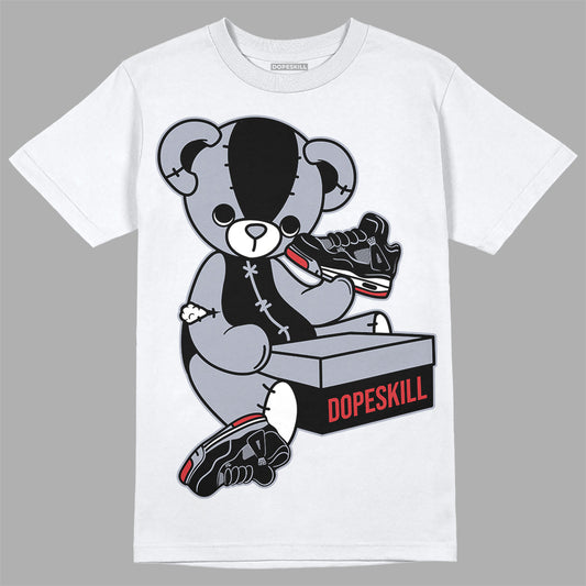 Jordan 4 “Bred Reimagined” DopeSkill T-Shirt Sneakerhead BEAR Graphic Streetwear - White 