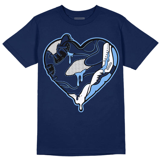 Jordan 5 Midnight Navy DopeSkill Navy T-Shirt Heart Jordan 5 Graphic Streetwear