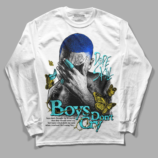 Jordan 5 Aqua DopeSkill Long Sleeve T-Shirt Boys Don't Cry Graphic Streetwear - White 