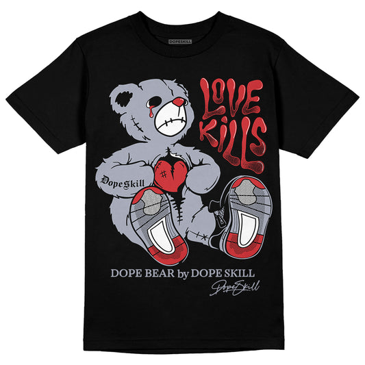 Jordan 4 “Bred Reimagined” DopeSkill T-Shirt Love Kills Graphic Streetwear - Black