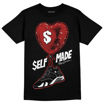 Jordan 14 "Black/White" DopeSkill T-Shirt Self Made Graphic Streetwear - Black