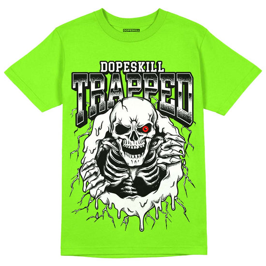 Neon Green Sneakers DopeSkill Neon Green T-Shirt Trapped Halloween Graphic Streetwear