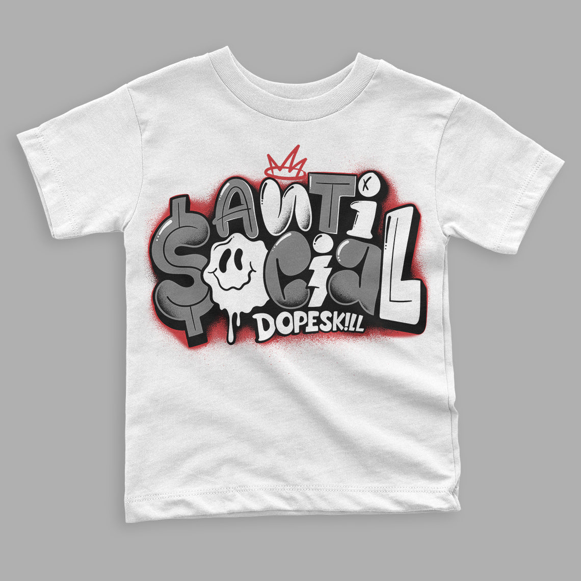 Jordan 1 High OG “Black/White” DopeSkill Toddler Kids T-shirt Anti Social Graphic Streetwear - White 