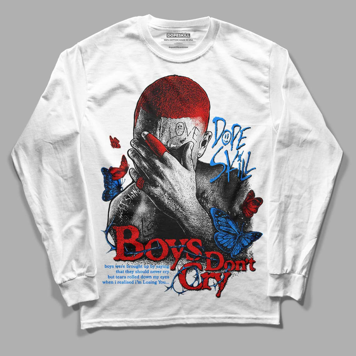 Jordan 6 Retro Toro Bravo DopeSkill Long Sleeve T-Shirt Boys Don't Cry Graphic Streetwear - White