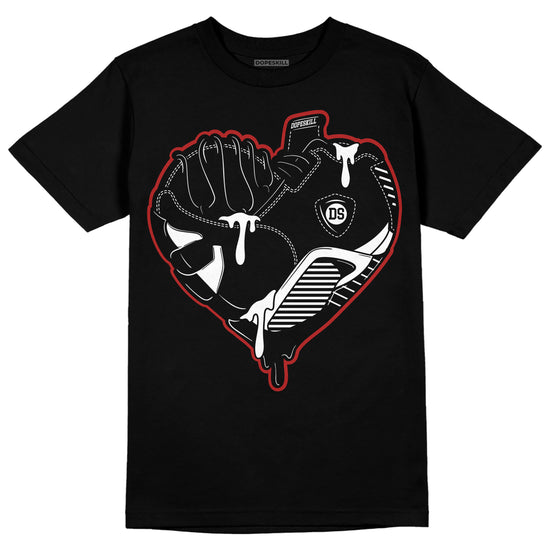 Jordan 14 "Black/White" DopeSkill T-Shirt Heart Jordan 14 Graphic Streetwear - Black