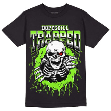 Neon Green Sneakers DopeSkill T-Shirt Trapped Halloween Graphic Streetwear - Black